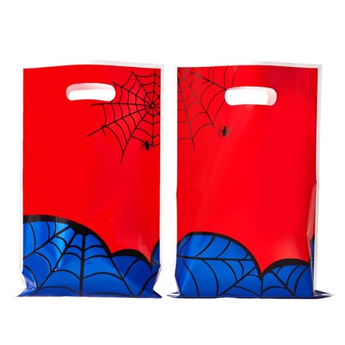 Yzzhaoo 30 Pcs Spider Goodie Bags Party Favors Bags with Handles for Birthday Party Theme Chiristmas Halloween Candy Bag Treat Cookie Gift bags