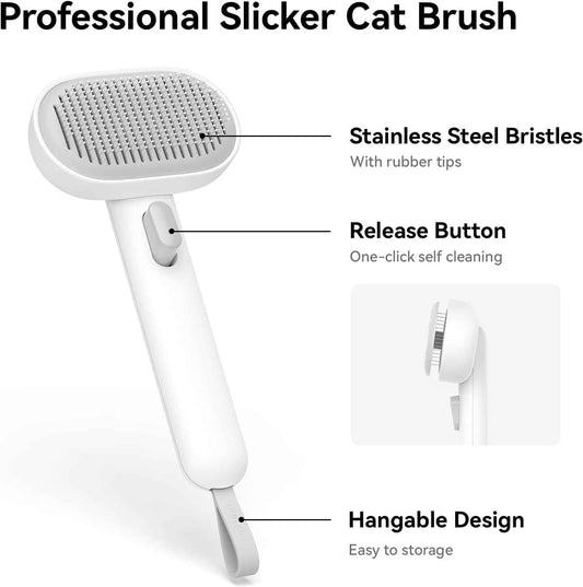 Aumuca Cat Brush for Shedding, Cat Brushes for Indoor Cats, Cat Brush for Long or Short Haired Cats, Cat Grooming Brush Cat Comb for Kitten Rabbit Massage Removes Loose Fur