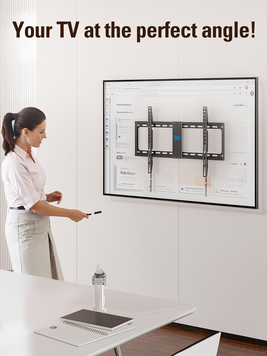 Mounting Dream TV Mount Fixed for Most 42-84 Inch Flat Screen TVs, TV Wall Mount Bracket up to VESA 600 x 400mm and 132 lbs - Fits 16"/18"/24" Studs - Low Profile and Space Saving MD2163-K