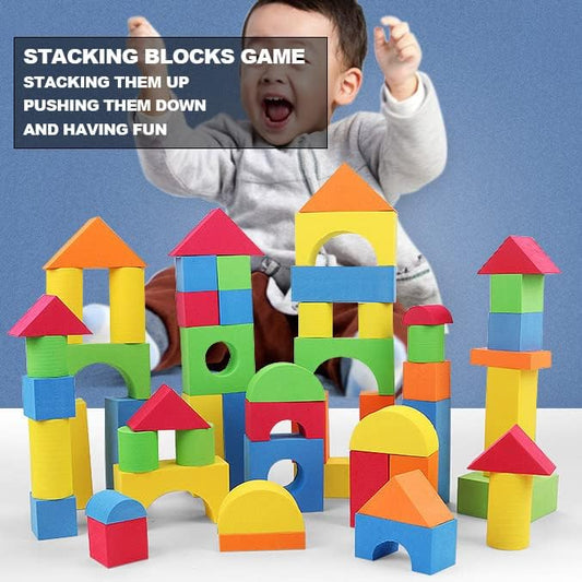 Pairez Toys Foam Building Blocks for Toddlers 2-4, 41 Pieces EVA Soft Stacking Blocks, Baby Bath Foam Toy Set, Early Learning Construction Toys & Gifts for Kids, Boys & Girls 18+ Months