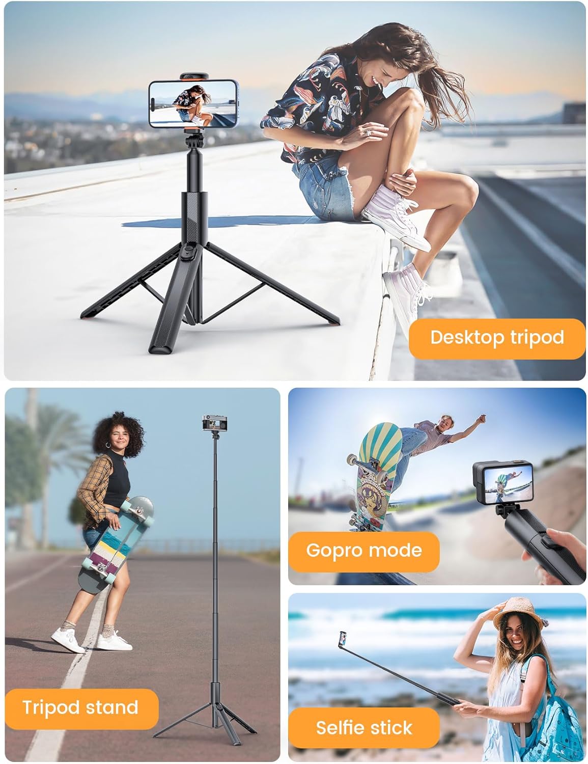 ANXRE 71" Phone Tripod, NT79 Extendable Selfie Stick with 1/4" Camera Mount for Cell Phone&Camera, Phone Tripod Stand Holder with Remote Compatible with iPhone Android, Camera