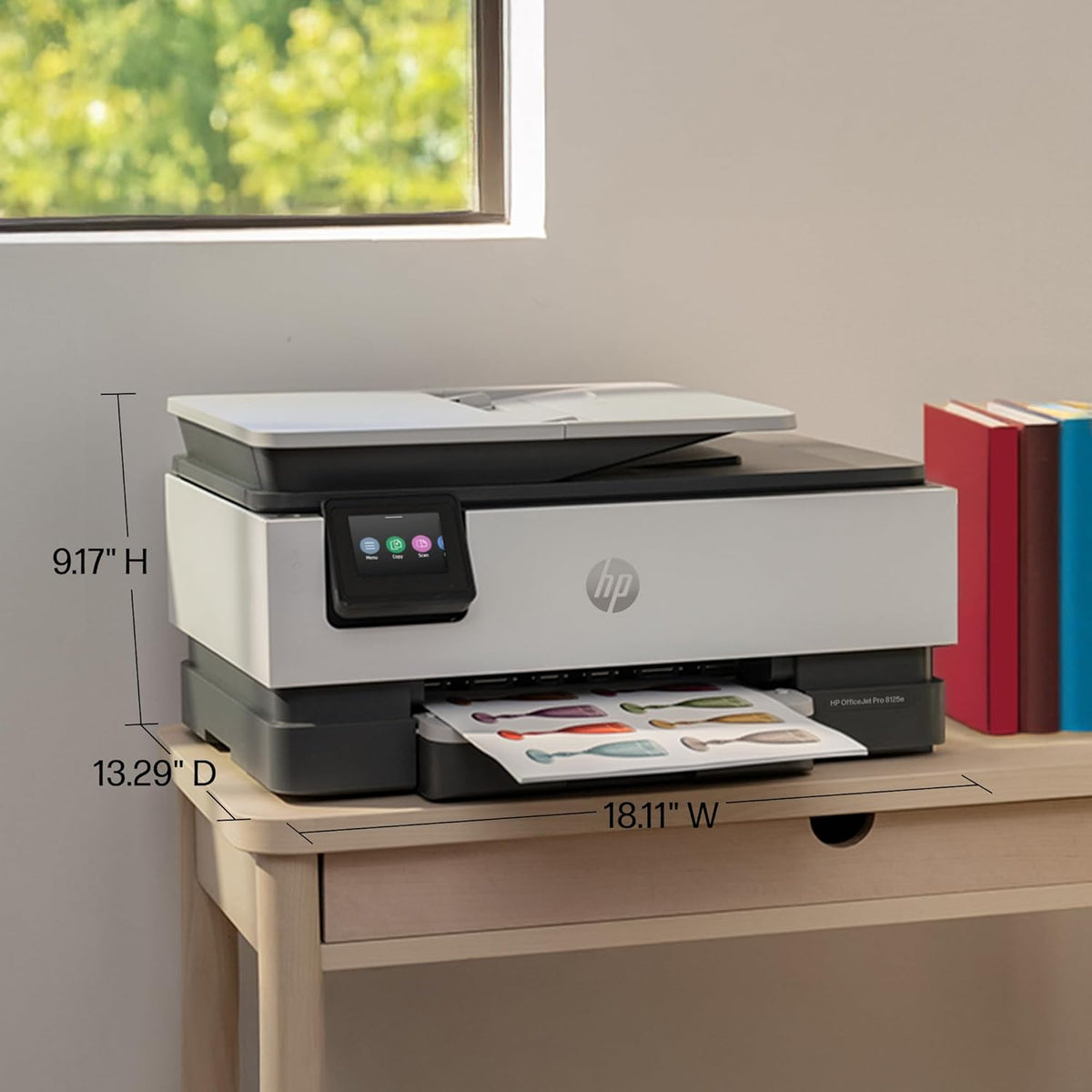 HP OfficeJet Pro 8125e Wireless All-in-One Color Inkjet Printer, Print, scan, Copy, ADF, Duplex Printing Best-for-Home Office, 3 Month Instant Ink Trial Included, AI-Enabled (405T6A)