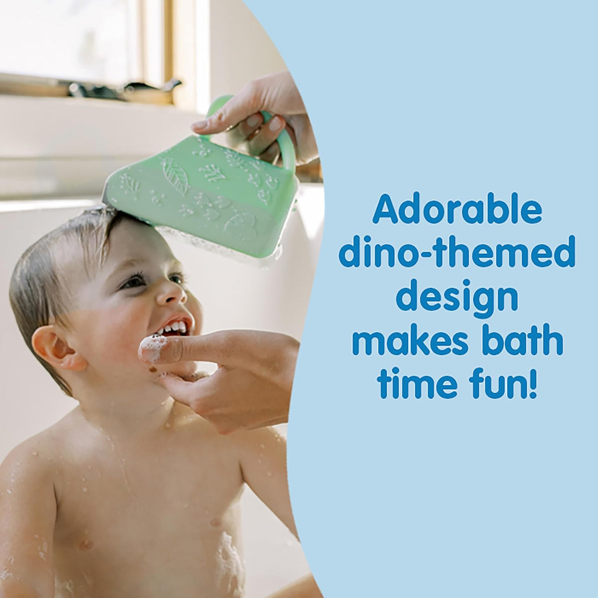 Dr. Brown's CleanUp Dino-Pour Baby Bath Rinse Cup, Tear-Free Rinsing for Babies and Toddlers, BPA Free