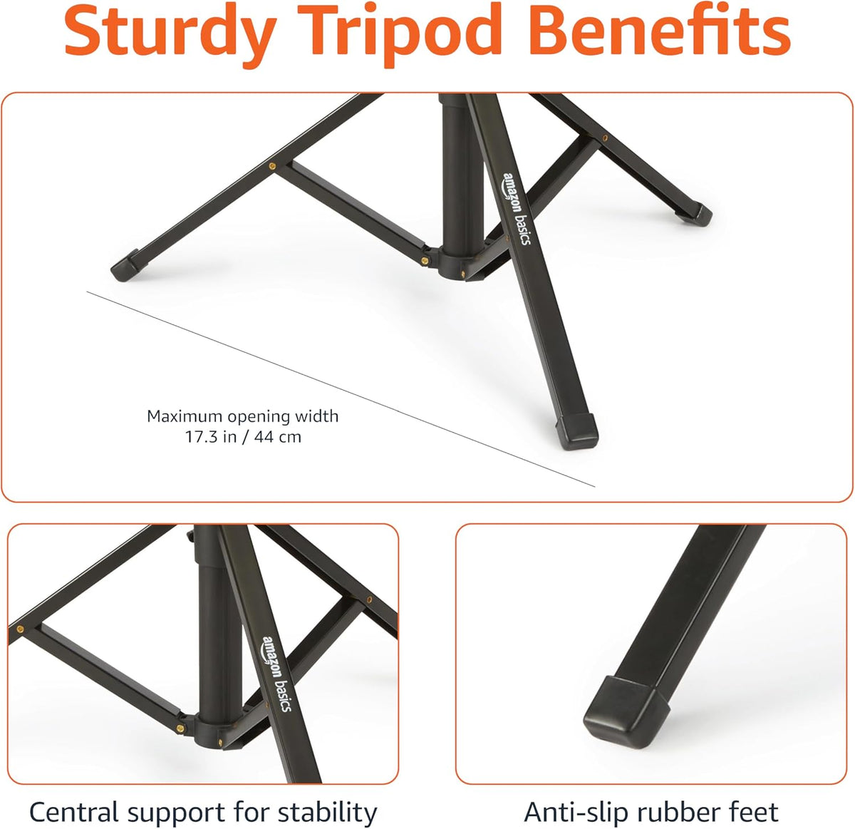 Amazon Basics 64-inch Extendable Tripod for iPhones and Smartphones, Selfie Stick Mode and Phone Tripod Mode, Black