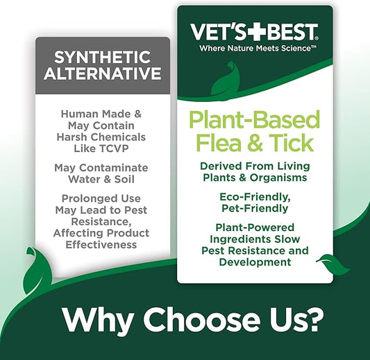 Vet's Best Natural Flea and Tick Yard and Dog Kennel Spray, Plant Safe Tick Spray for Yard with Ready-to-Use Hose Attachment, Mosquito Repellent with Natural Oils, Flea Prevention for Dogs, 32 oz