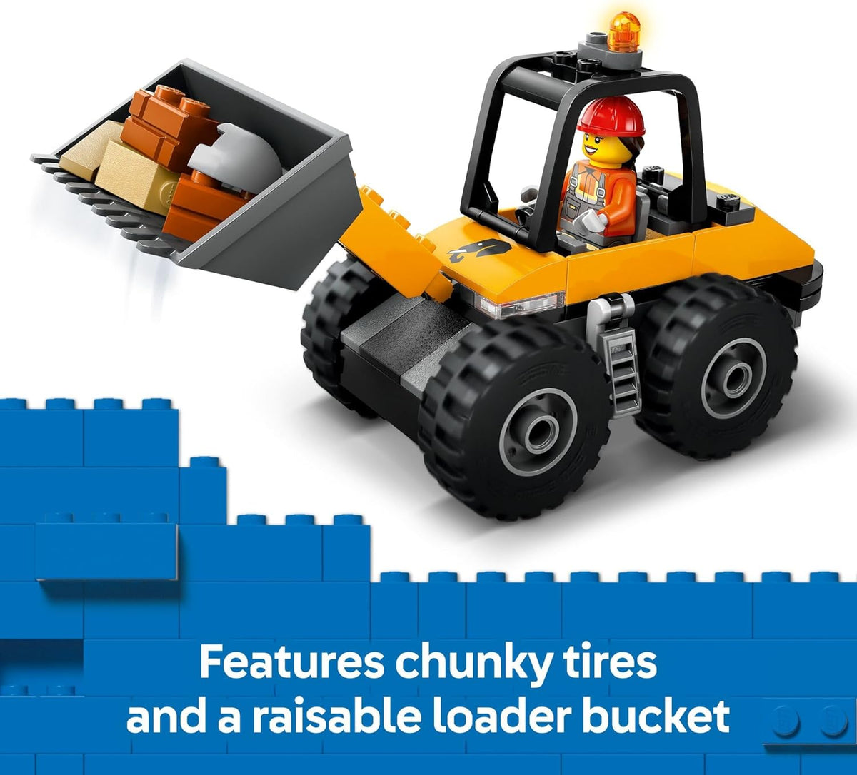 LEGO City Yellow Construction Wheel Loader Building Sensory Toy - Construction Vehicle Toy for Toddlers, Boys and Girls, Ages 4+ - Educational, Learning Gift Idea for Preschoolers - 60450