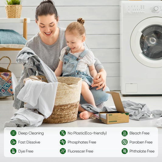Travel Laundry Detergent Sheets Fisroa 300 Loads Eco-friendly Washing Detergent Sheets Plastic-Free Washer Sheets, Fresh Linen Scent Liquidless Laundry Sheets Strips for Camping Dorm
