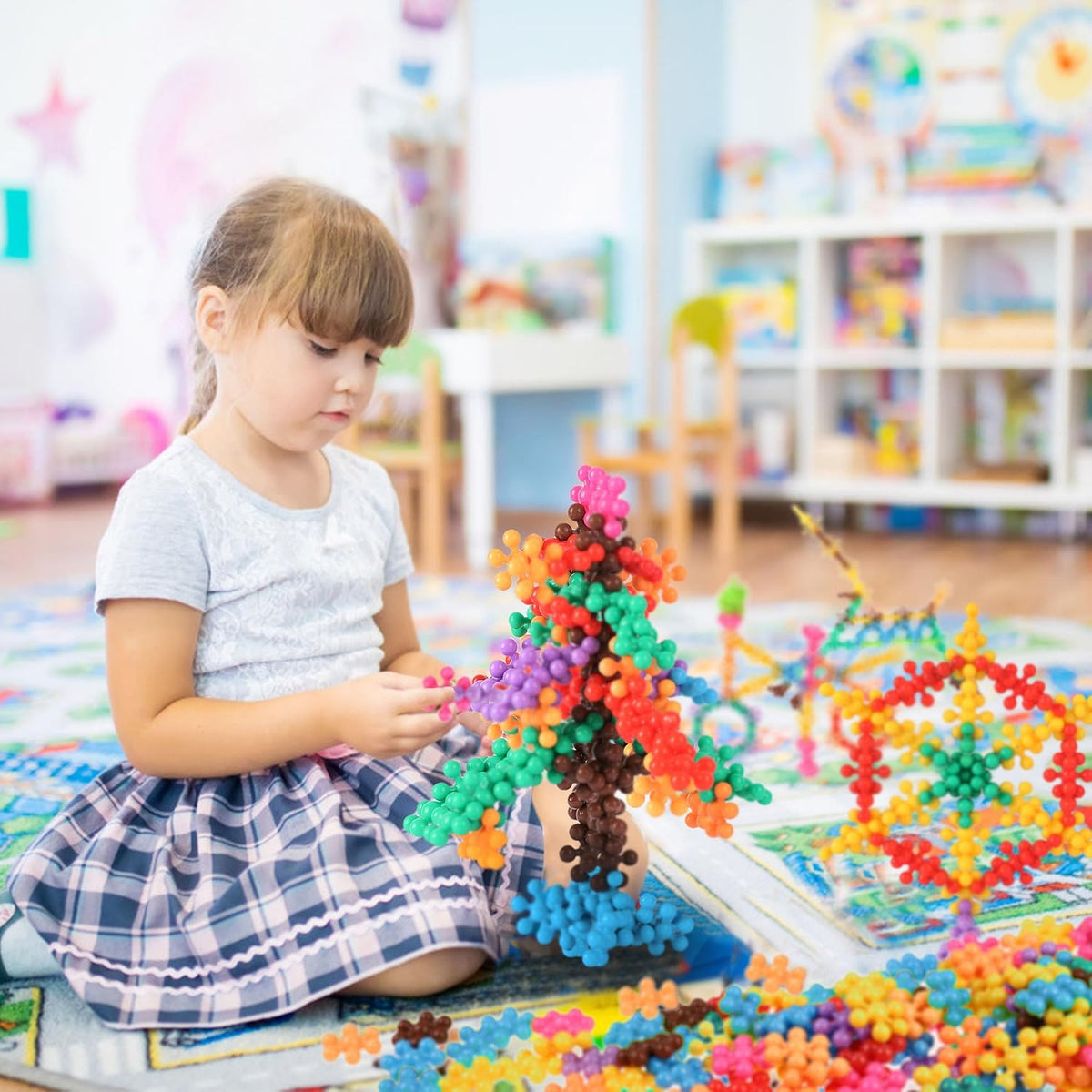 TOMYOU 200 Pieces Building Blocks Kids STEM Toys Educational Discs Sets Interlocking Solid Plastic for Preschool Boys and Girls Aged 3+, Safe Material Creativity