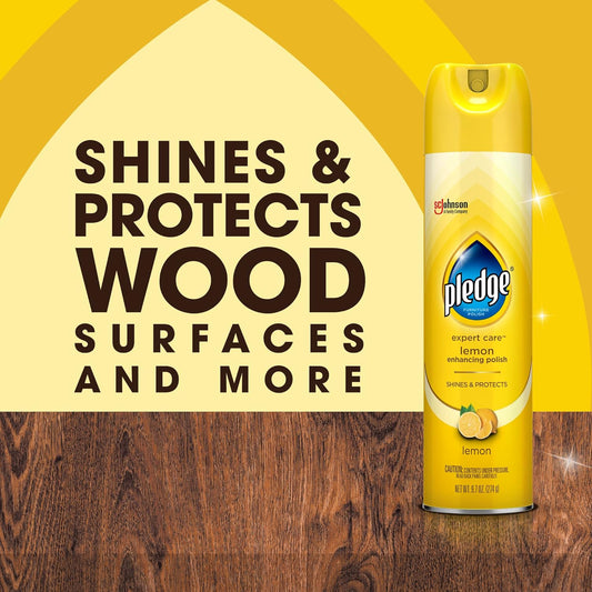 Pledge Enhancing Polish, Furniture & Wood Spray, Lemon Scent, 9.7oz