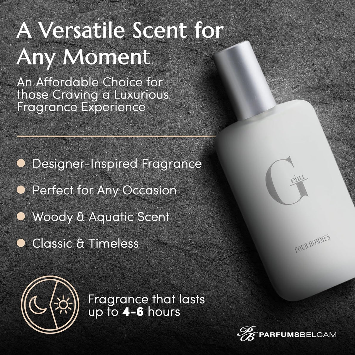 Parfums Belcam G Eau, Inspired by Designer Fragrance, Eau de Toilette Spray, 3.4 Fl Oz