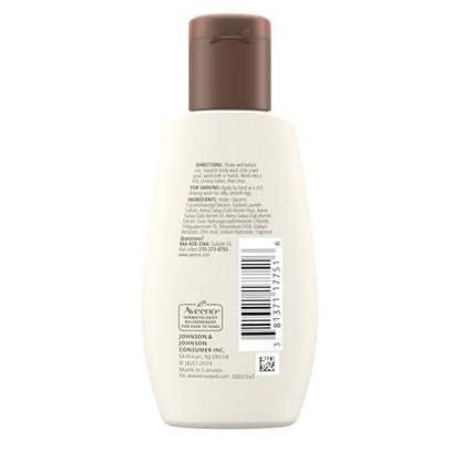 aveeno daily moisturizing body wash for sensitive skin + prebiotic oat, gentle on dry skin, 2 fl. oz travel size
