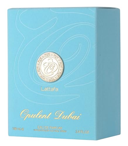 Lattafa Opulent Dubai - Citrus, Fruity, Floral, Woody - Eau de Parfum Long-Lasting Fragrance for Unisex, 3.4 Ounce / 100 ml