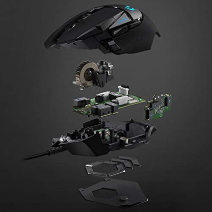 Logitech G502 Hero High Performance Wired Gaming Mouse with Hero 25K Sensor, RGB, Adjustable Weights, 11 Programmable Buttons - Black