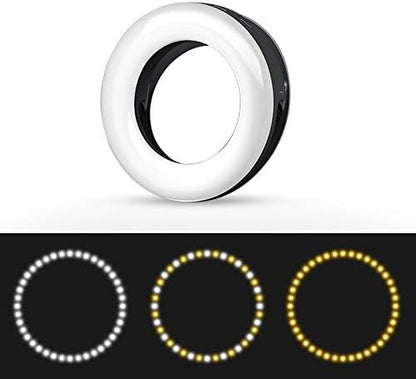 XINBAOHONG Selfie Ring Light Rechargeable Portable Clip-on Selfie Fill Light with 40 LED for Smart Phone Photography, Camera Video, Girl