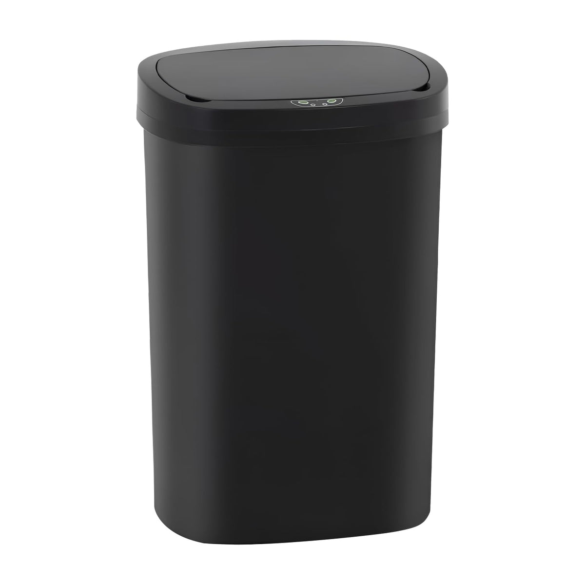 BestOffice | 13 Gallon Trash Can with Lid | Automatic Touchless Garbage Can | Odor Control | Modern Oval Design | Easy to Clean | Plastic | Black | Fits Any Kitchen, Bathroom, Office or Home