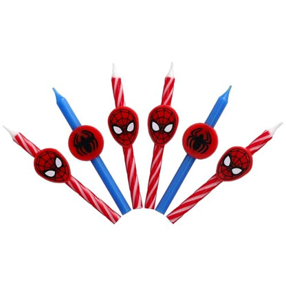 Marvel’s Spider-Man™ Birthday Cake Candles | 6 Birthday Candles for Cake Decorations, Red & Blue Candles, Cake Toppers for Spiderman Party
