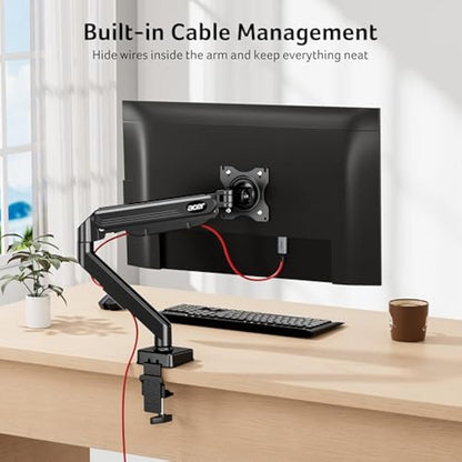 Acer Single Monitor Mount, Fully Adjustable Monitor Arm Fits 17 to 34 Inch Screens, Gas Spring VESA Mount with C-Clamp & Grommet Base, Computer Desk Arm with Tilt Swivel Rotate Supports 4.4-19.8 lbs