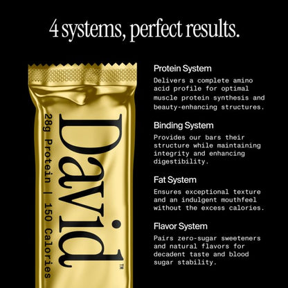 David High Protein Bars - 0g of Sugar, Low Carb, Gluten Free - 28g of Protein, 150 Calories - On-The-Go Snack - Chocolate Chip Cookie Dough Flavor, Pack of 12