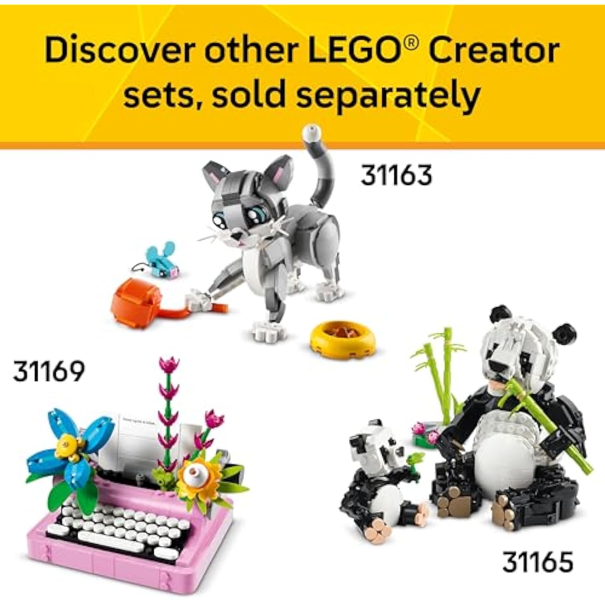 LEGO Creator 3 in 1 Cute Bunny Toy - Building Toy for Girls and Boys, Ages 8+ - Gift for Easter Basket - W/ 3 Build Options, Bunny, Seal, or Llama - 31162