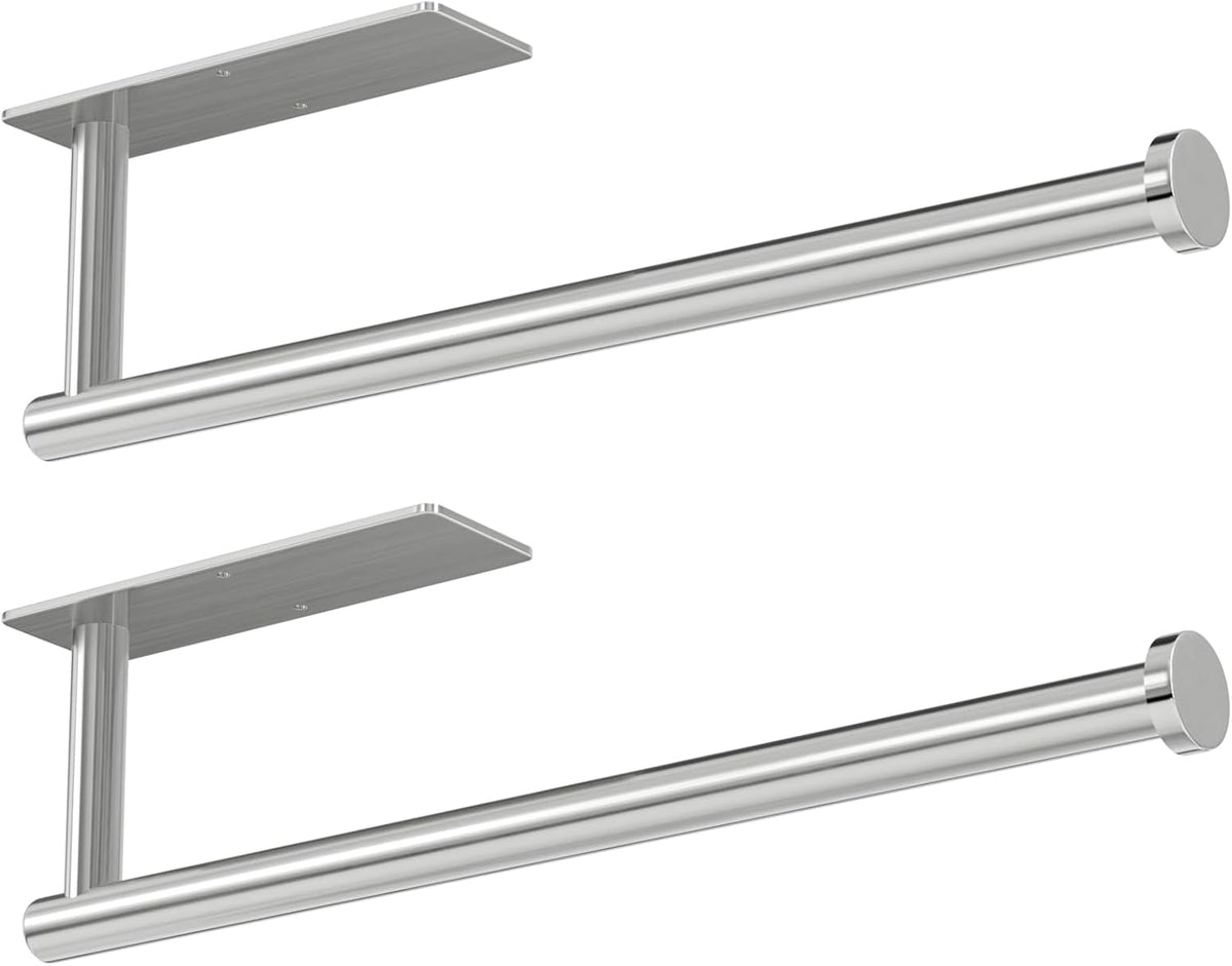 Wall-Mounted Kitchen Roll Dispenser in Brushed Nickel or Self-Adhesive, SUS304 Stainless Steel, Under Cabinet