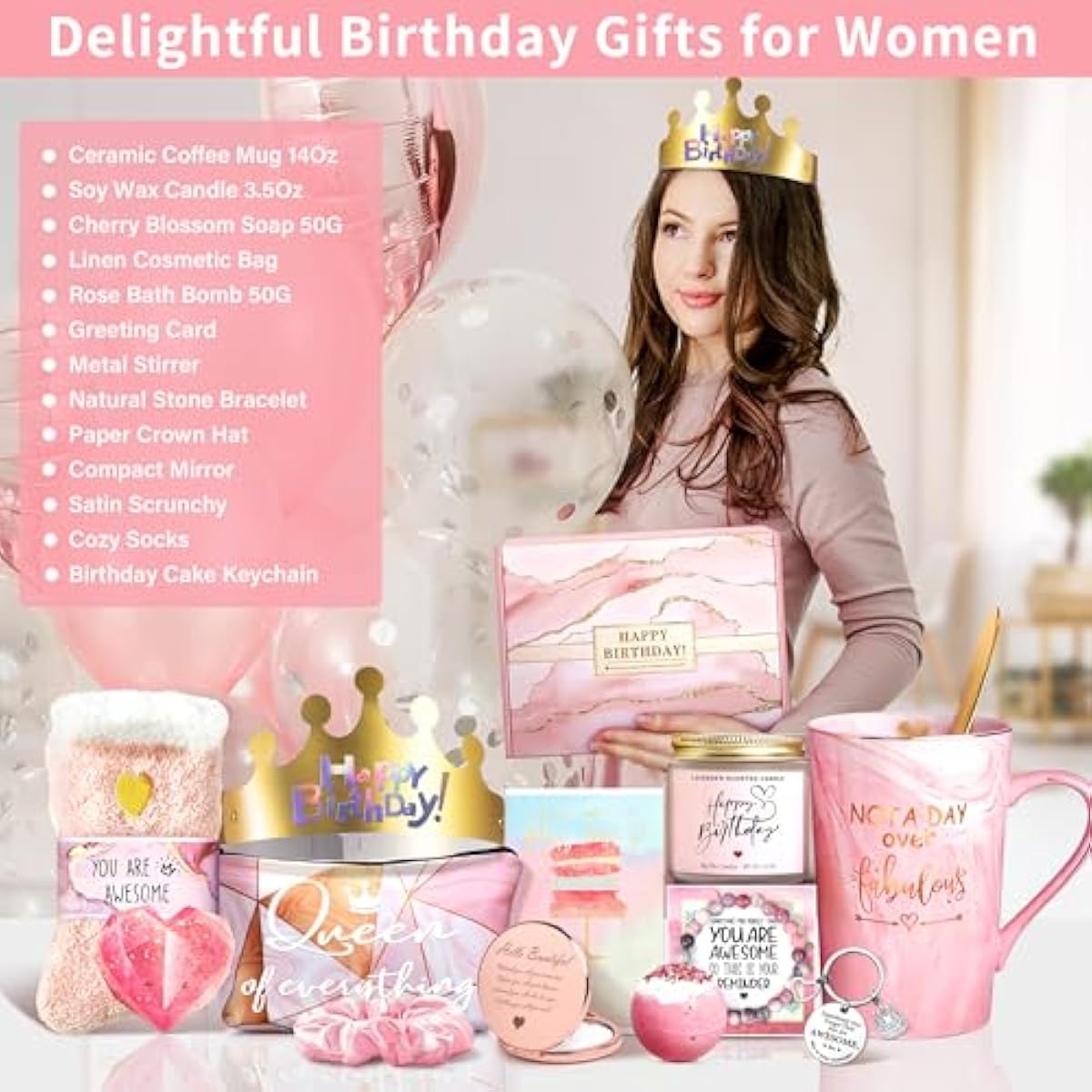Jumway Not A Day Over Fabulous Mug Gifts Set- Birthday Gifts for Women - Funny Birthday Gift Ideas for Her,Friends, Coworkers, Her, Wife, Mom, Daughter, Sister, Aunt Ceramic Marble Mug 14 Oz