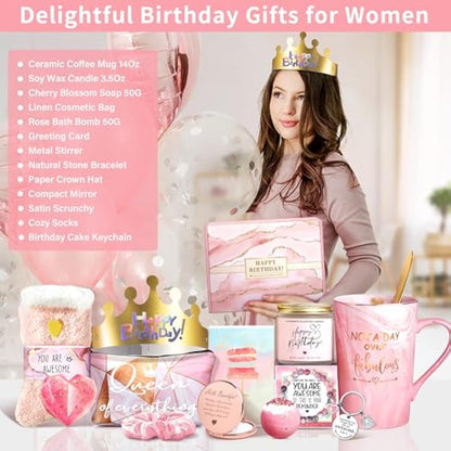 Jumway Not A Day Over Fabulous Mug Gifts Set- Birthday Gifts for Women - Funny Birthday Gift Ideas for Her,Friends, Coworkers, Her, Wife, Mom, Daughter, Sister, Aunt Ceramic Marble Mug 14 Oz