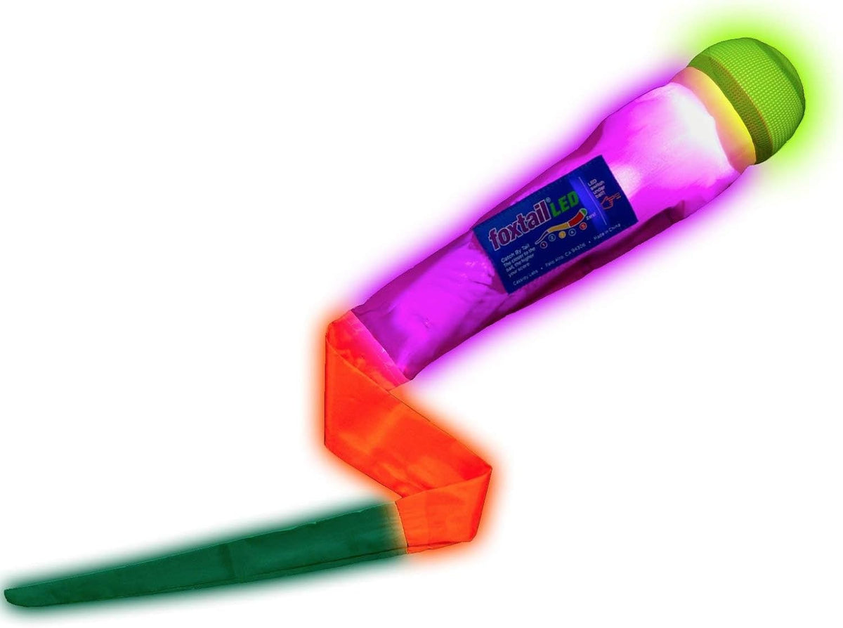 Foxtail LED - Outdoor Throw and Catch Light Up Game - Foam Ball & Tail Glow at Night - Play in The Dark - Fun Gift Idea for Kids & Adults, Boys & Girls