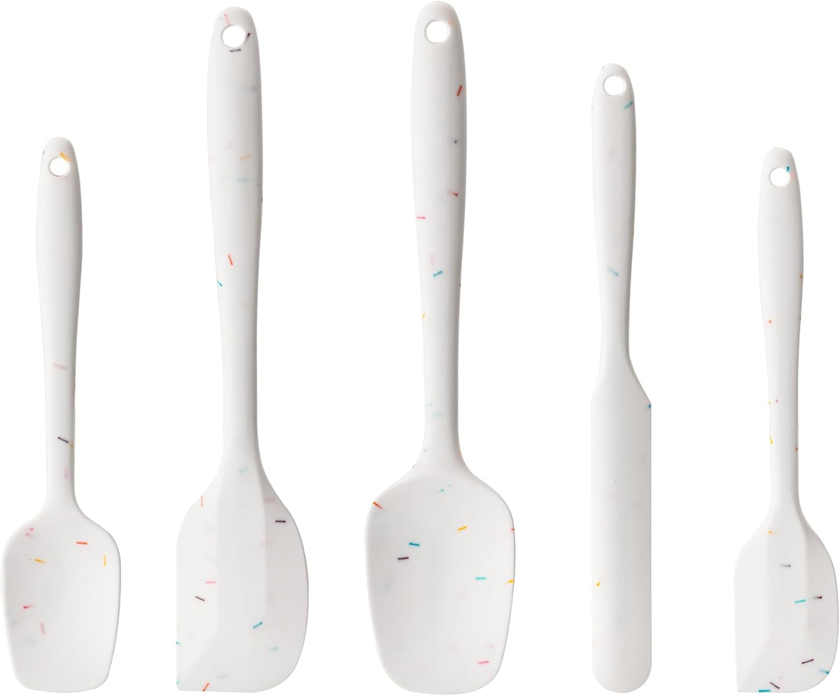 5 Piece Silicone Spatula Set for High Heat Resistant Non-Stick Cooking