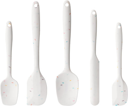5 Piece Silicone Spatula Set for High Heat Resistant Non-Stick Cooking