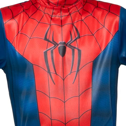 MARVEL Spider-Man Official Youth Halloween Costume - Premium Printed Jumpsuit with Pull On Fabric Mask