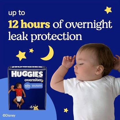 Huggies Overnites Size 5 Overnight Diapers, 50 Ct, 27+ lbs, Disney Designs
