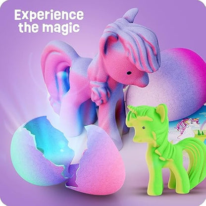 Dan&Darci Unicorn Hatching Surprise Eggs for Kids - Easter Basket Stuffers - 6 Pack Grows 600% - Toys for Girls 3-8 - Easter Crafts - Party Favors for 3+ Year Old Girl - Gifts for Ages 3 4 5 6 7 8