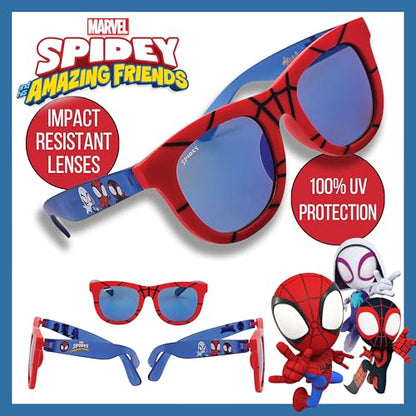 ARKAID Marvel Spidey and Friends Sunglasses Stylish, Comfortable & Durable UV-Protective Boys Spider-Man Glasses With Soft Carrying Case - Officially-Licensed Spiderman Gifts for Boys