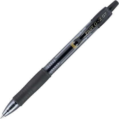 Pilot G2 Premium Gel Roller Pens 0.7, Fine Point Smooth Writing Pens Black, Pack of 12