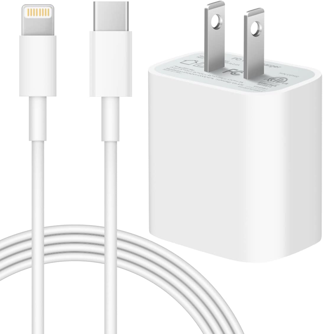 iPhone 14 13 12 Charger Fast Charging 20W PD USB C Wall Charger with 6FT Fast Charging Cable Compatible iPhone 14/13/12/11/Pro/Pro Max/Mini/Xs Max/XR/X, iPad