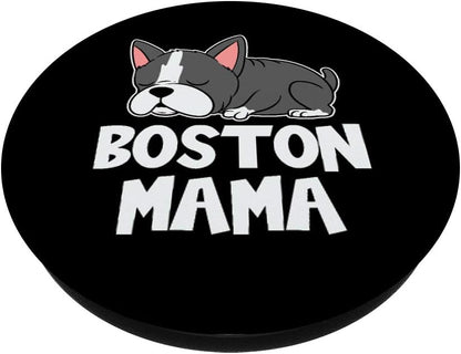 Boston terrier dog Puppy Cute Dog breed Bostie Mom PopSockets Swappable PopGrip
