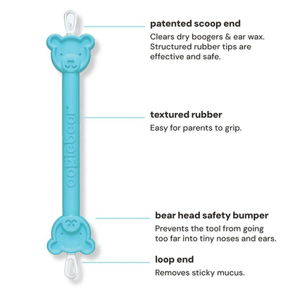 oogiebear Baby Nose Cleaner & Ear Wax Removal Tool - Safe Booger & Earwax Removal for Newborns, Infants, Toddlers - Dual-Ended - Essential Baby Stuff