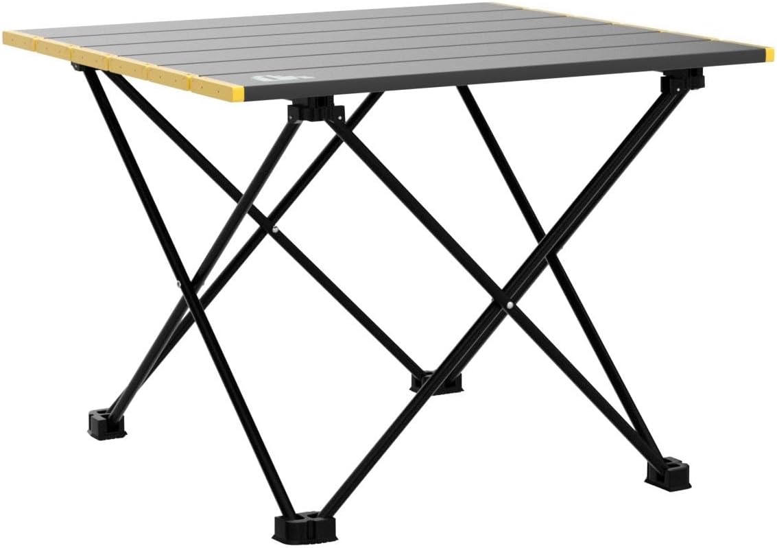 iClimb Ultralight Compact Camping Folding Table with Carry Bag (Black - S)