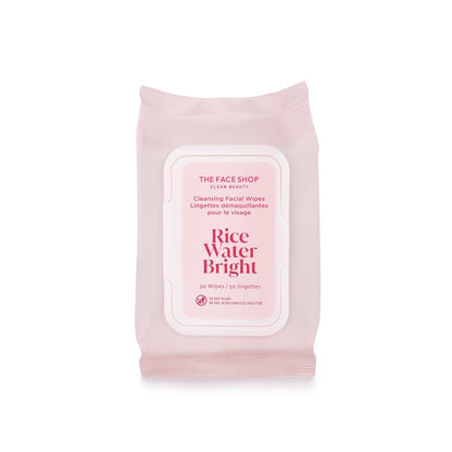 The Face Shop Rice Water Bright Makeup Remover Wipes with Rice Extract for Brightening and Moisturizing