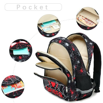 abshoo Cute Spider School Backpack For Boys Elementary Kindergarten Kids School Bag (Spider Black)