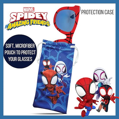 ARKAID Marvel Spidey and Friends Sunglasses Stylish, Comfortable & Durable UV-Protective Boys Spider-Man Glasses With Soft Carrying Case - Officially-Licensed Spiderman Gifts for Boys