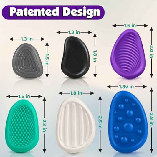 Fidget Toys Adults Sensory Stone: 6 Pack Textured Worry Stone for Autism Kids Calming Down - Fidget Stress Toys for Anxiety Relief - Small Students Prizes Fidget Toys