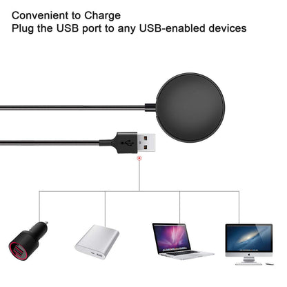 Trami 2 Pack Compatible with Samsung Galaxy Watch 7/6/6 Classic/5/5 Pro/4/4 Classic/3/Active/Active Wireless Charging Dock,Replacement USB Charger Cable Cord Stand for Classic/3 /Active/Active