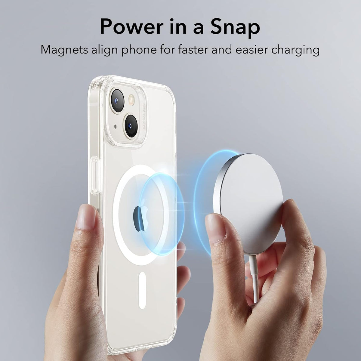 ESR for iPhone 14/iPhone 13 Case, Compatible with MagSafe, Classic Hybrid Magnetic Mobile Phone Case iPhone 14/13 Case, Military Standard, Drop Protection, Clear