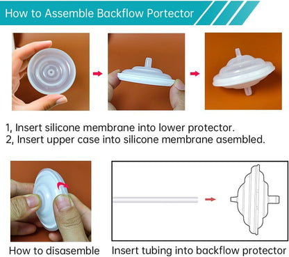 PumpMom-us Breast Pump Parts for Spectra, Replace Duckbill Valves Tubes Backflow Protector Membrane for Spectra S1 S2 9 Plus Breastpumps
