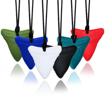 Chew Necklaces for Sensory Kids, 6 Pack Chewy Necklace Sensory Toys for Autism, ADHD, Anxiety- Silicone Teething Necklace Oral Chew Toys for Boys Girls Adults Chewer Reduces Chewing Fidgeting