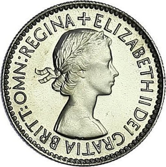 1954-1970 British Sixpence Coin Issued Under Queen Elizabeth II. "Six Pence In Her Shoe" Wedding Tradition Coin. Sixpence Graded By Seller Circulated/Worn Condition
