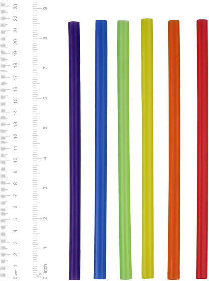 Comfy Package, [100 Count] Jumbo Plastic Smoothie Straws - 8.5" High - Assorted Colors