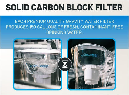 Epic Water Filters PLre REPLACEMENT Compatible with Epic PLre Water Pitcher/Removes Fluoride, Lead, Forever Chemicals, Heavy Metals, Industrial Pollutants/Filters 100 Gallons (1, PLre Standard)