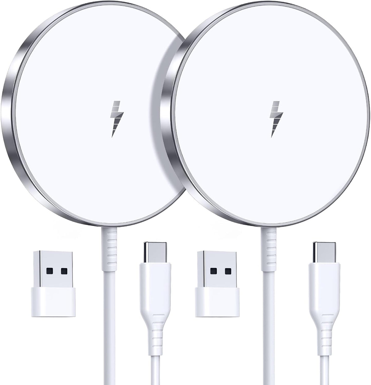 Magnetic Wireless Charger 15W Fast Mag Safe Charger for Cell iPhone 17 Pro Max/17 Pro/17 Air/17/16/15/14/13/12 Series 2 Pack Charging Pad for AirPods 3/2/Pro 2/Pro Mag-Safe Original Replacement